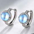 Pendientes de aro y piedra de luna