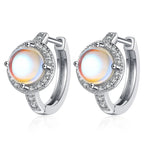 Pendientes de aro y piedra de luna
