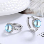 Pendientes de aro y piedra de luna