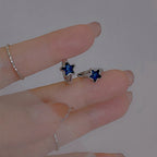 Pendientes Aros Estrella Azul