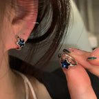 Pendientes Aros Estrella Azul