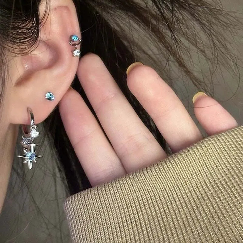 Pendientes de aro estrella polar 