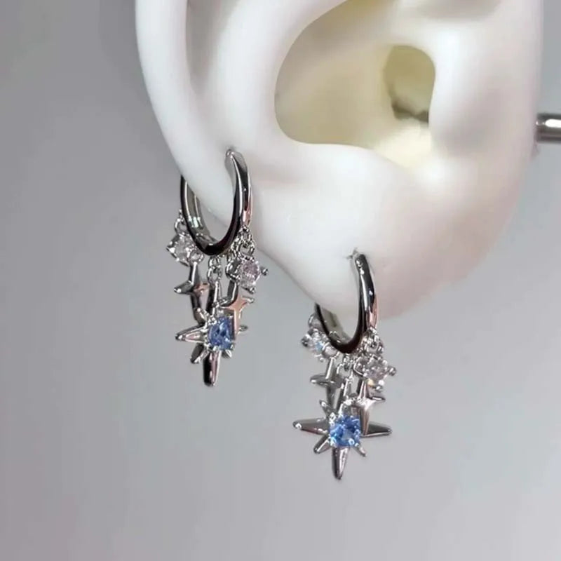 Pendientes de aro estrella polar 