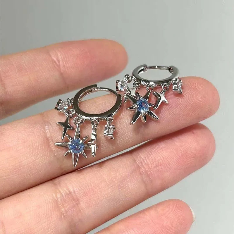 Pendientes de aro estrella polar 