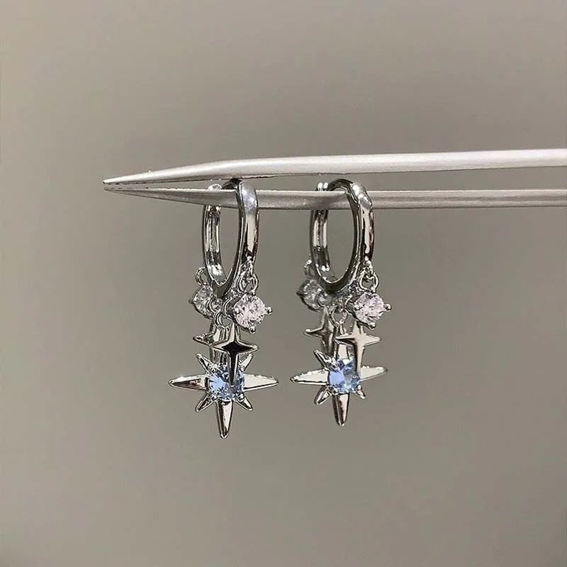 Pendientes de aro estrella polar 