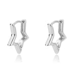 Pendientes de aro estrellas geométricas plata