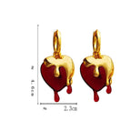 Pendientes de aro fundidos en forma de corazón de oro
