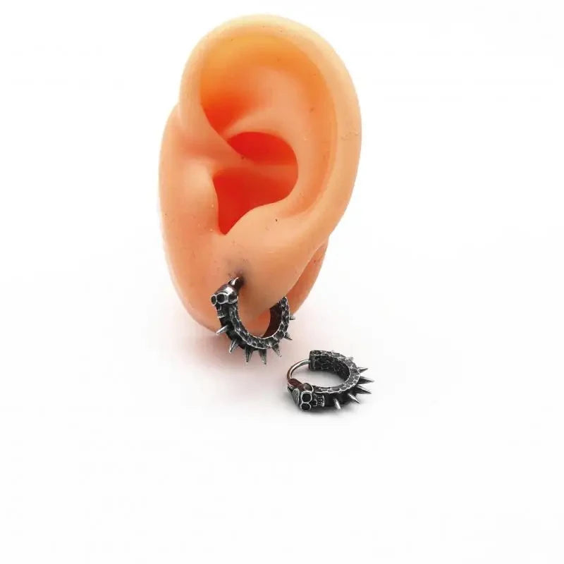 Pendientes Aros Góticos Cabeza de Muerto