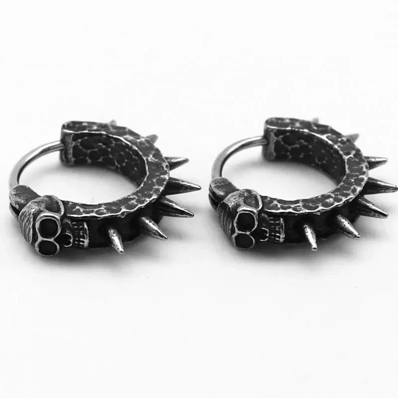 Pendientes Aros Góticos Cabeza de Muerto