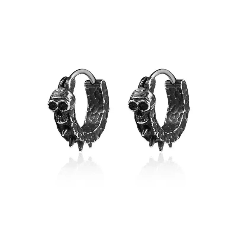 Pendientes Aros Góticos Cabeza de Muerto