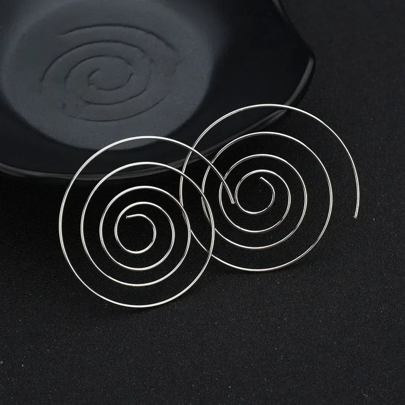 Pendientes de Aro Espiral para Mujer en plata
