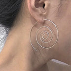 Pendientes de Aro Espiral para Mujer en plata