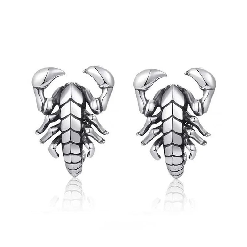 Pendientes de aro esqueleto de escorpión y calavera