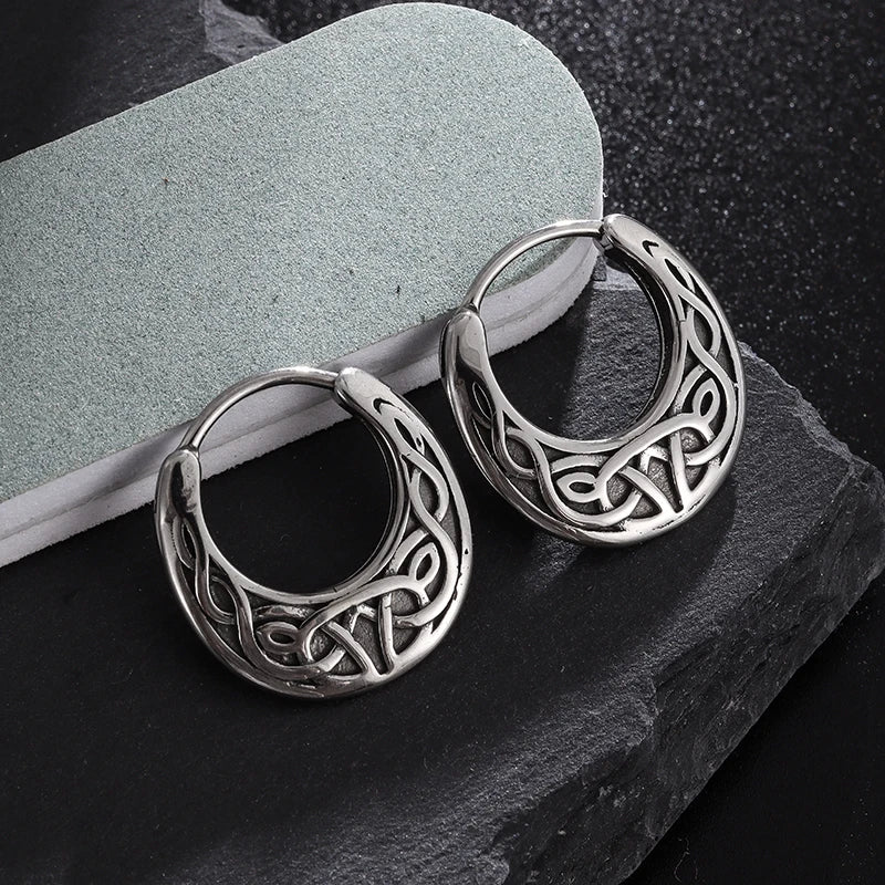 Pendientes Aros Vikingos Nórdicos de plata