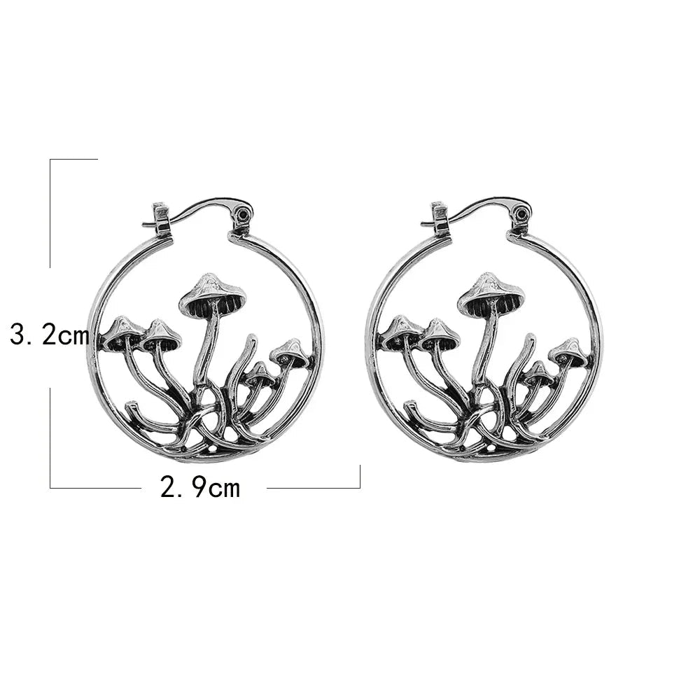 Pendientes de Aro Vintage con Champiñones