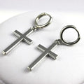 Pendientes Colgantes de Cruz de Plata
