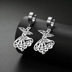 Pendientes colgantes para mujer Ramadán árabe plata