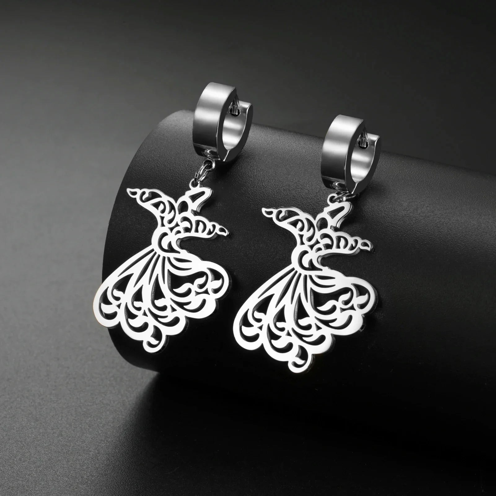 Pendientes colgantes para mujer Ramadán árabe plata