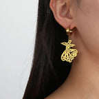 Pendientes colgantes para mujer Ramadán árabe oro