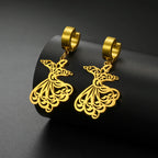 Pendientes colgantes para mujer Ramadán árabe oro