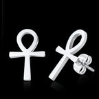 Pendientes Egipto Cruz de Ankh Hombre Mujer Plata