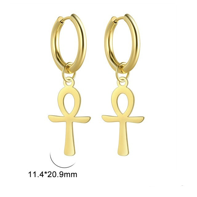 Pendientes Egipcios Cruz de Ankh Mujer 