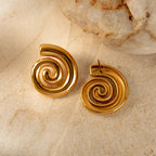 Pendientes en forma de espiral abombada oro
