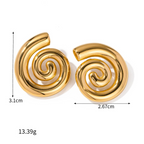 Pendientes en forma de espiral abombada