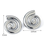 Pendientes en forma de espiral abombada plata