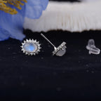 Pendientes de piedras luna con efecto floral