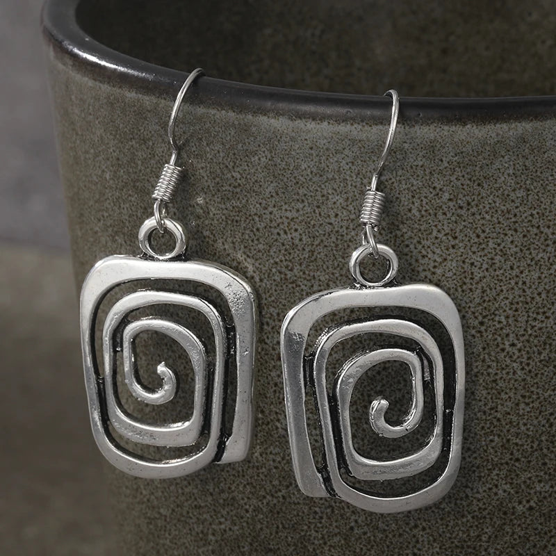 Pendientes Étnicos Colgantes Geométricos