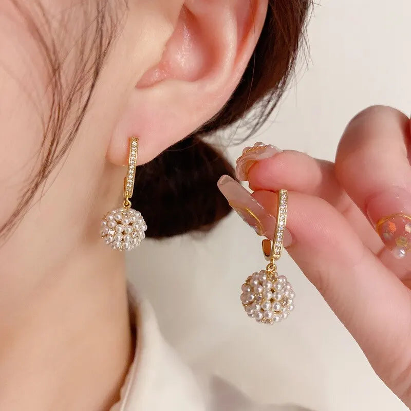 Pendientes de Mujer con Perlas y Strass