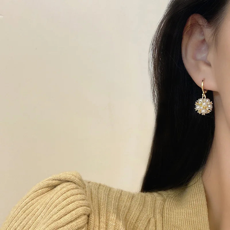Pendientes de Mujer con Perlas y Strass