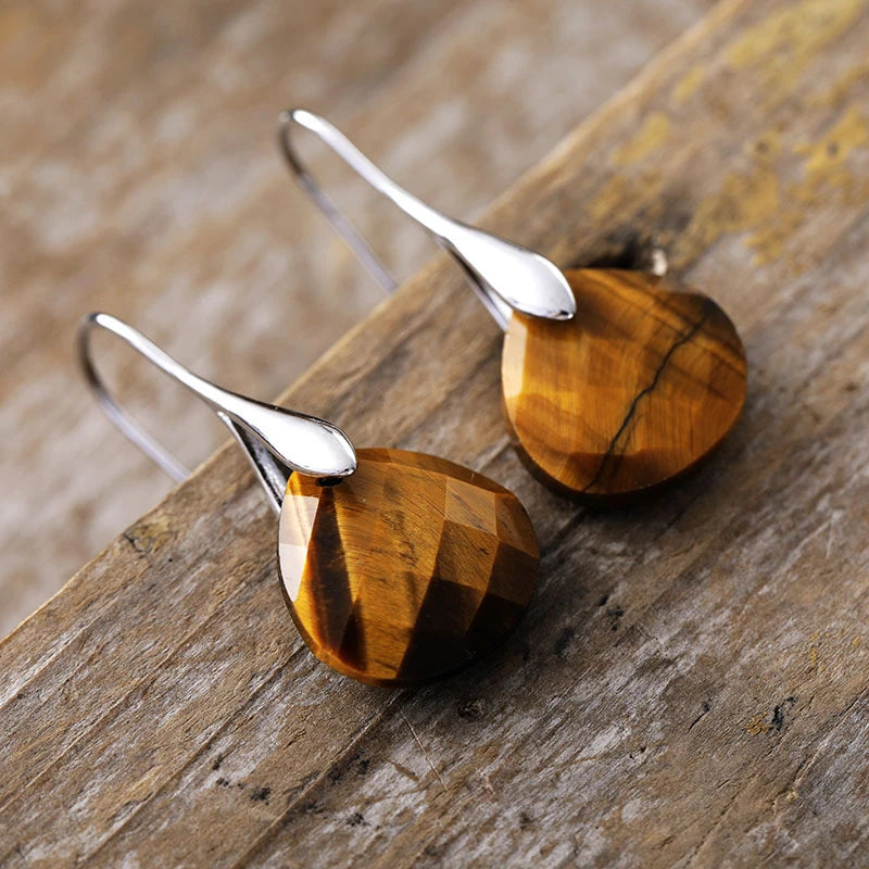 Pendientes de Mujer Ojo de Tigre plata