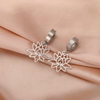 Pendientes de Mujer Colgantes Flor de Loto Zen plata