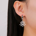 Pendientes de Mujer Colgantes Flor de Loto Zen plata