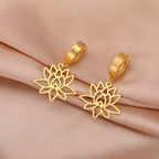 Pendientes de Mujer Colgantes Flor de Loto Zen oro