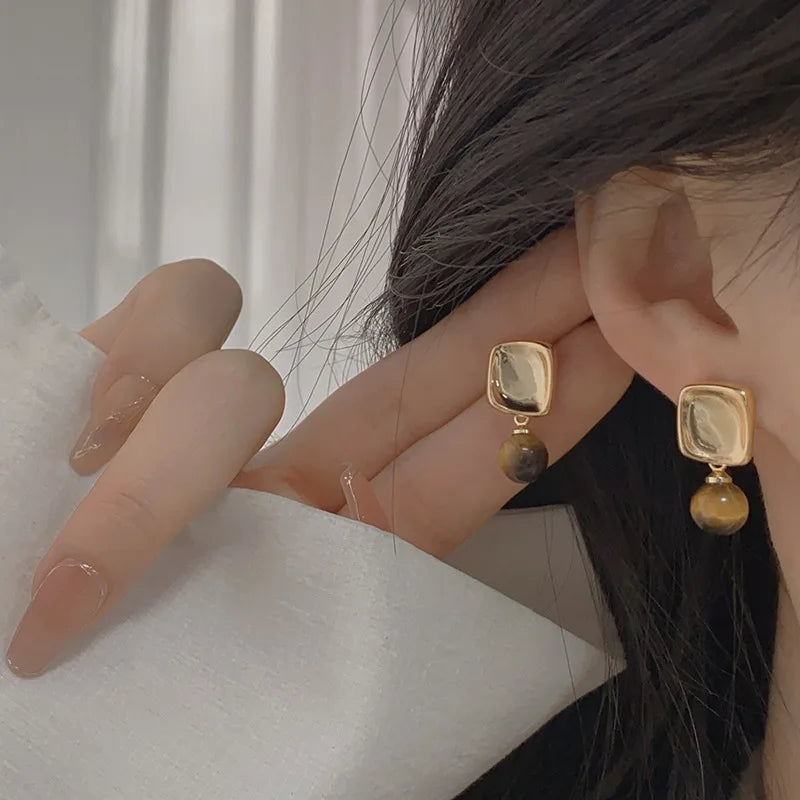 Pendientes de mujer con piedra ojo de tigre