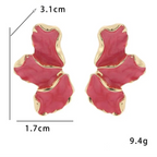 Pendientes de Media Flor Clavo Pétalos rojos