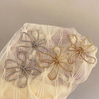 Pendientes de Flores Clavo Vintage Asimétricos plata