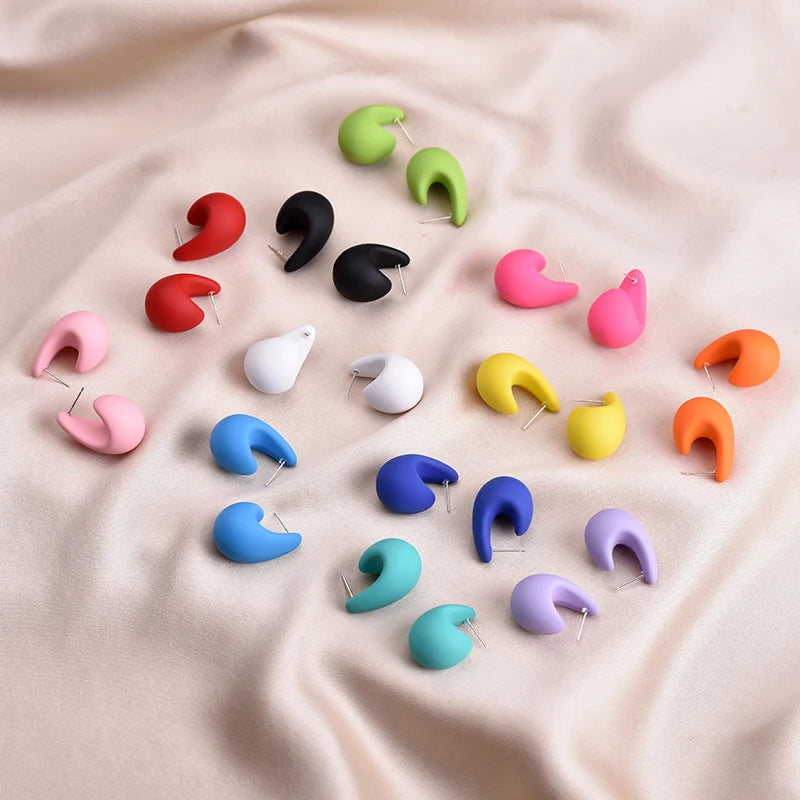 Matte resin teardrop earrings