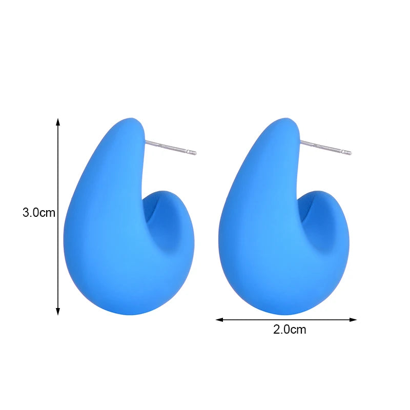 Matte resin teardrop earrings