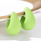 Matte green resin teardrop earrings