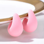 Matte pink resin teardrop earrings