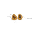 Textured teardrop tiger's eye stone earrings