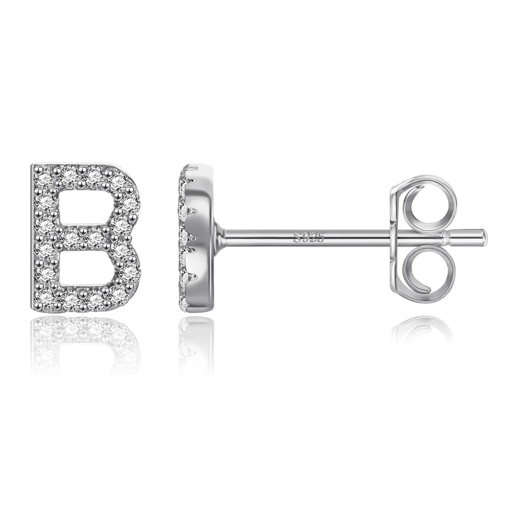 Pendientes iniciales de plata b