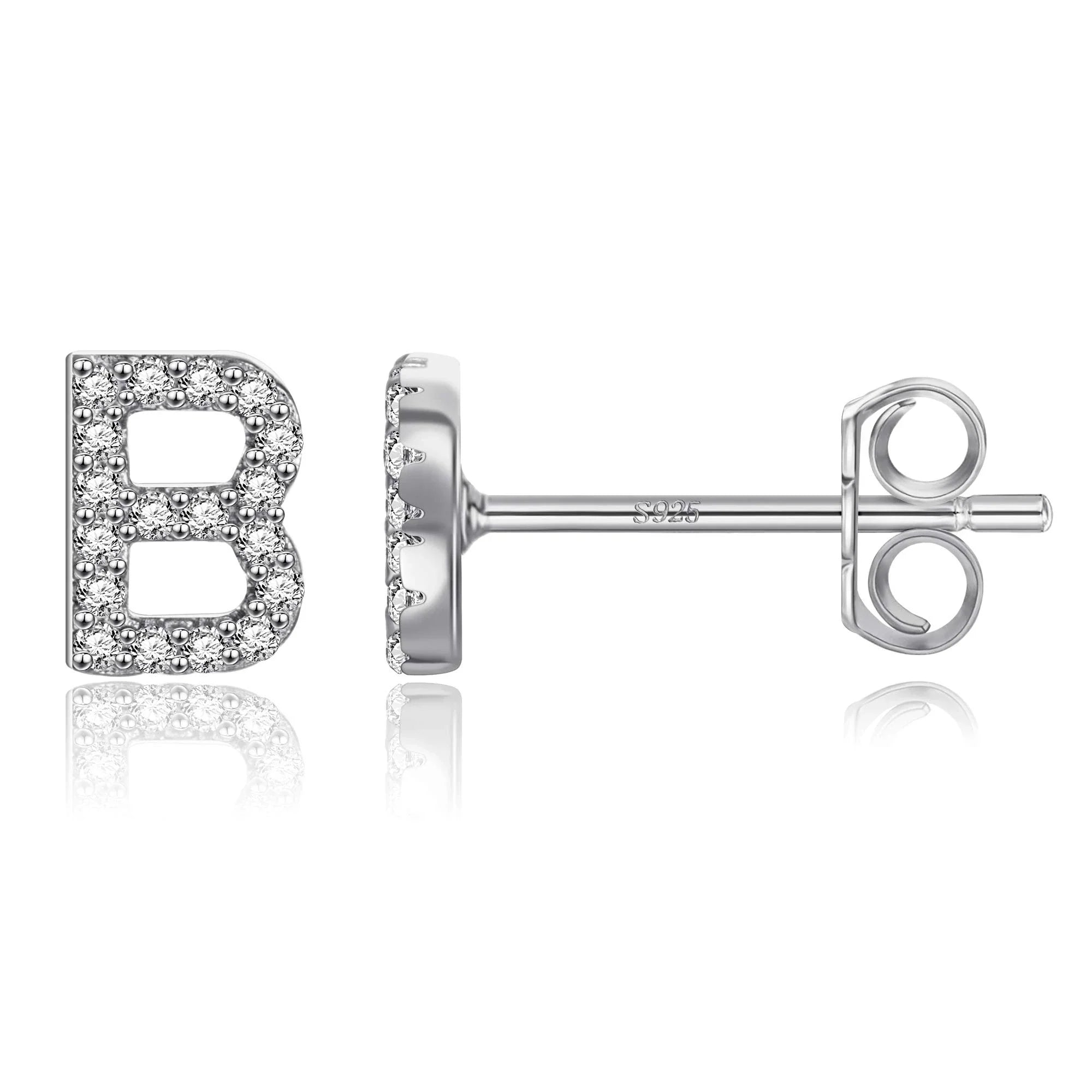 Pendientes iniciales de plata b