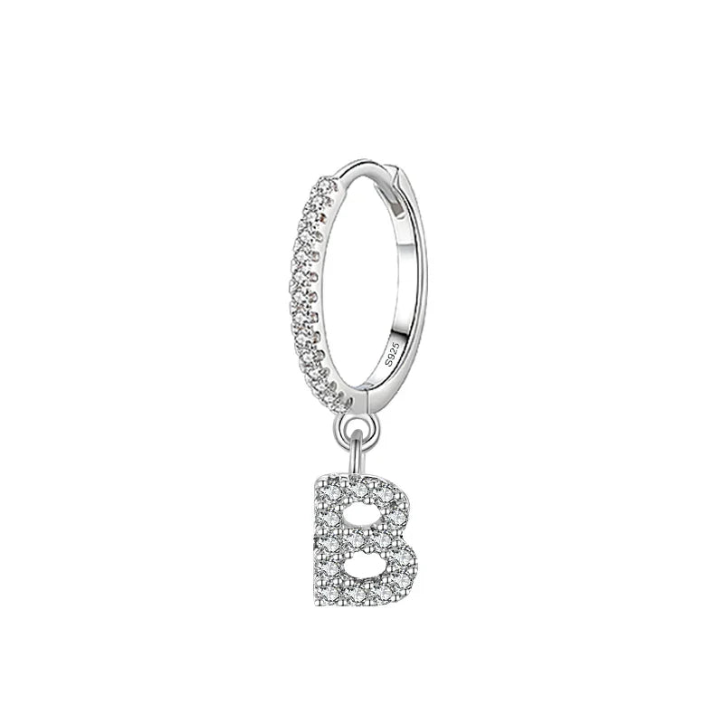 Pendientes de aro con inicial b
