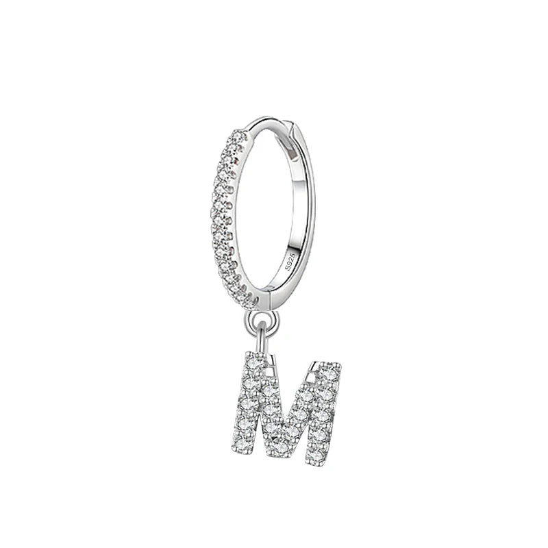 Pendientes de aro con inicial m