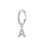 Pendientes de aro con inicial a
